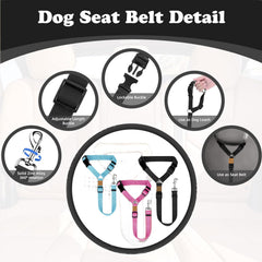 CuoiArte adjustable-length dog seatbelt fits all sizes for comfort