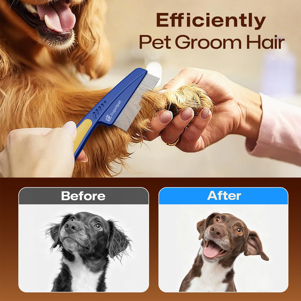Cupofpet fine-tooth comb for various coats to remove fleas and dandruff.