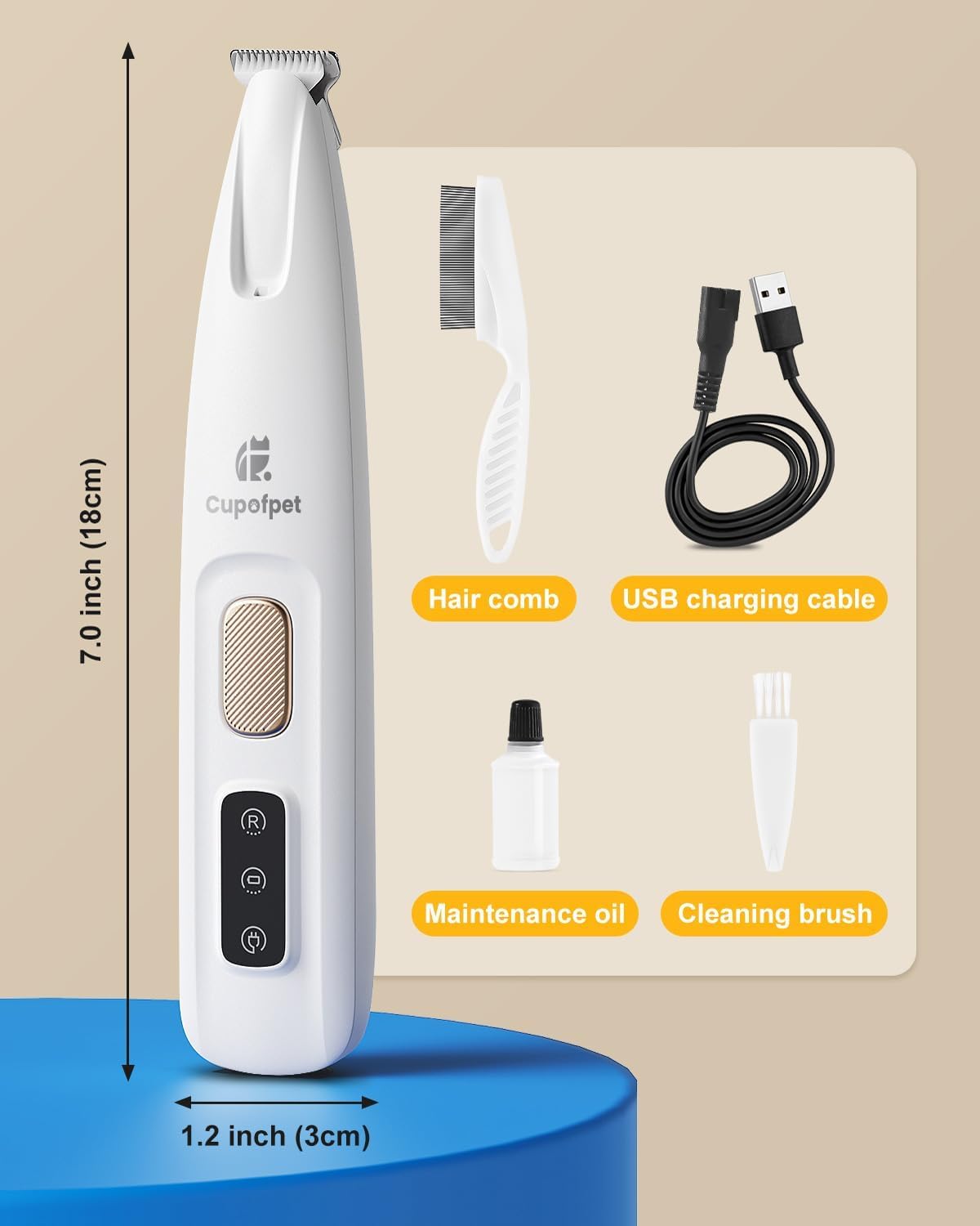 Cupofpet grooming tool supports pets indoors or on the go