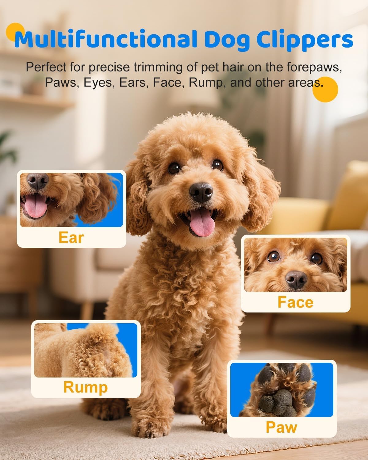 Cupofpet dog trimmer operates quietly at 35dB for calm sessions