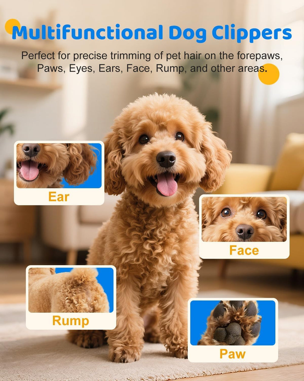 Cupofpet dog trimmer operates quietly at 35dB for calm sessions