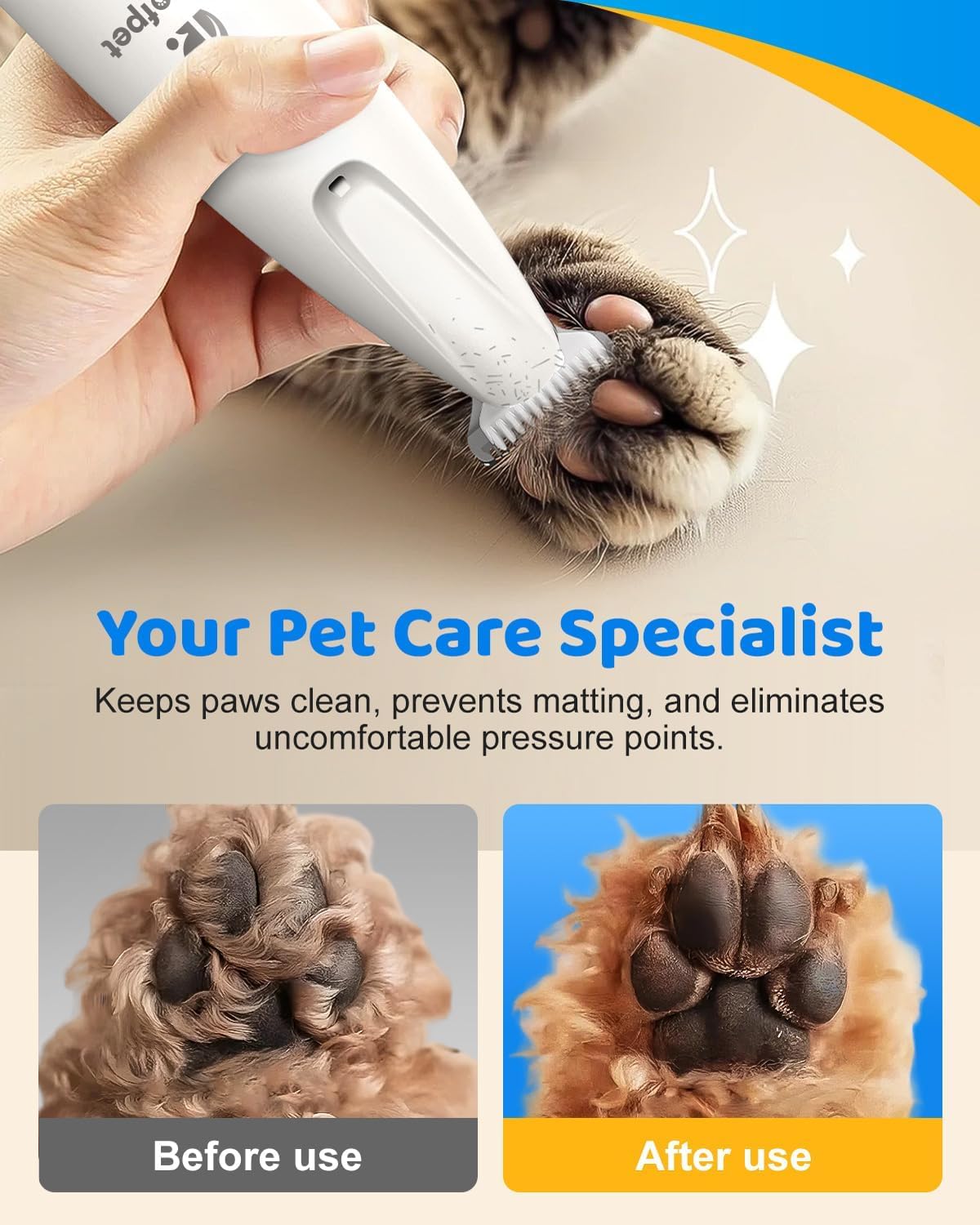 Cupofpet paw trimmer safety mechanism reduces skin contact during trimming