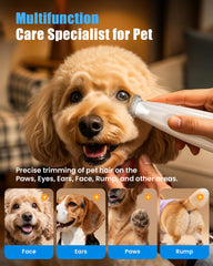 Cupofpet paw trimmer at 35dB ultra-low-noise for a calmer grooming session.