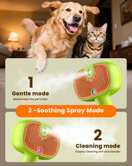 Cupofpet self-cleaning cat brush bristles after grooming.