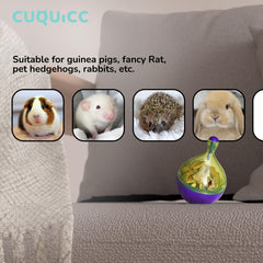 CUQUICC enrichment toy slows feeding for longer exploration.