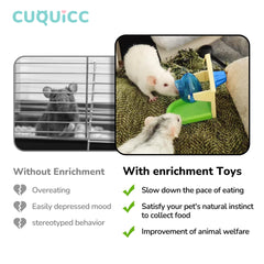 CUQUICC rat enrichment sniffing toy set mounted on cage for interactive foraging.