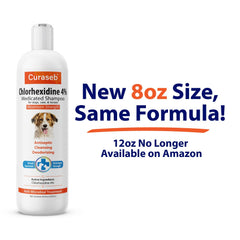 Curaseb Chlorhex 4% shampoo on a dog's coat addressing hot spots relief.