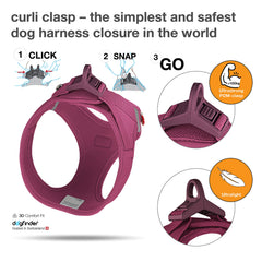 Curli Vest Harness Clasp Air-Mesh clasp detail highlights the strong buckle.