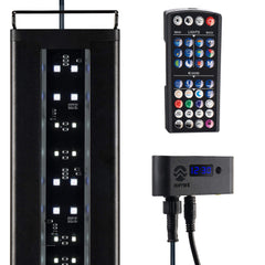 Current Satellite LED Plus side view shows vibrant color blends for aquarium viewing