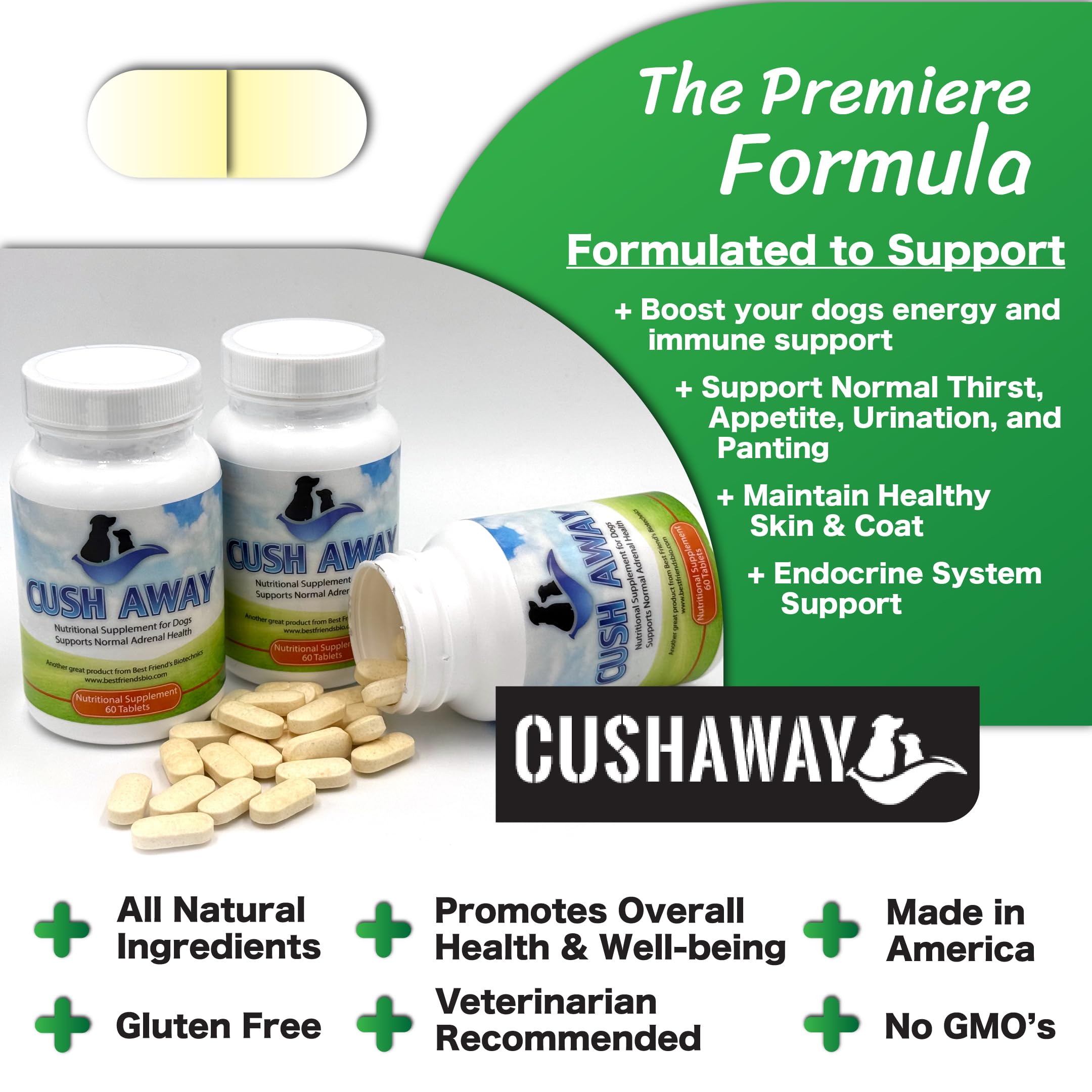 CushAway bottle on wooden table conveys daily routine.
