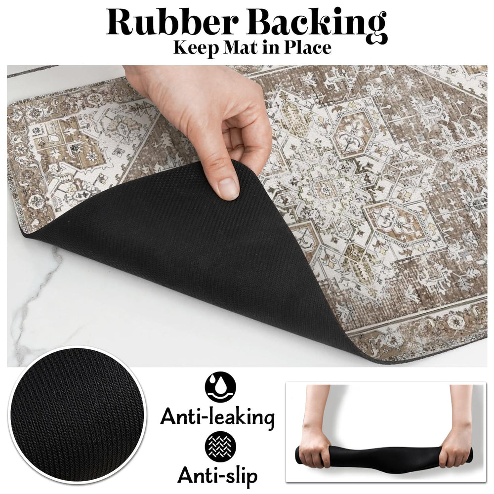 Cuslnox cat feeder mat under automatic feeder reduces spills.