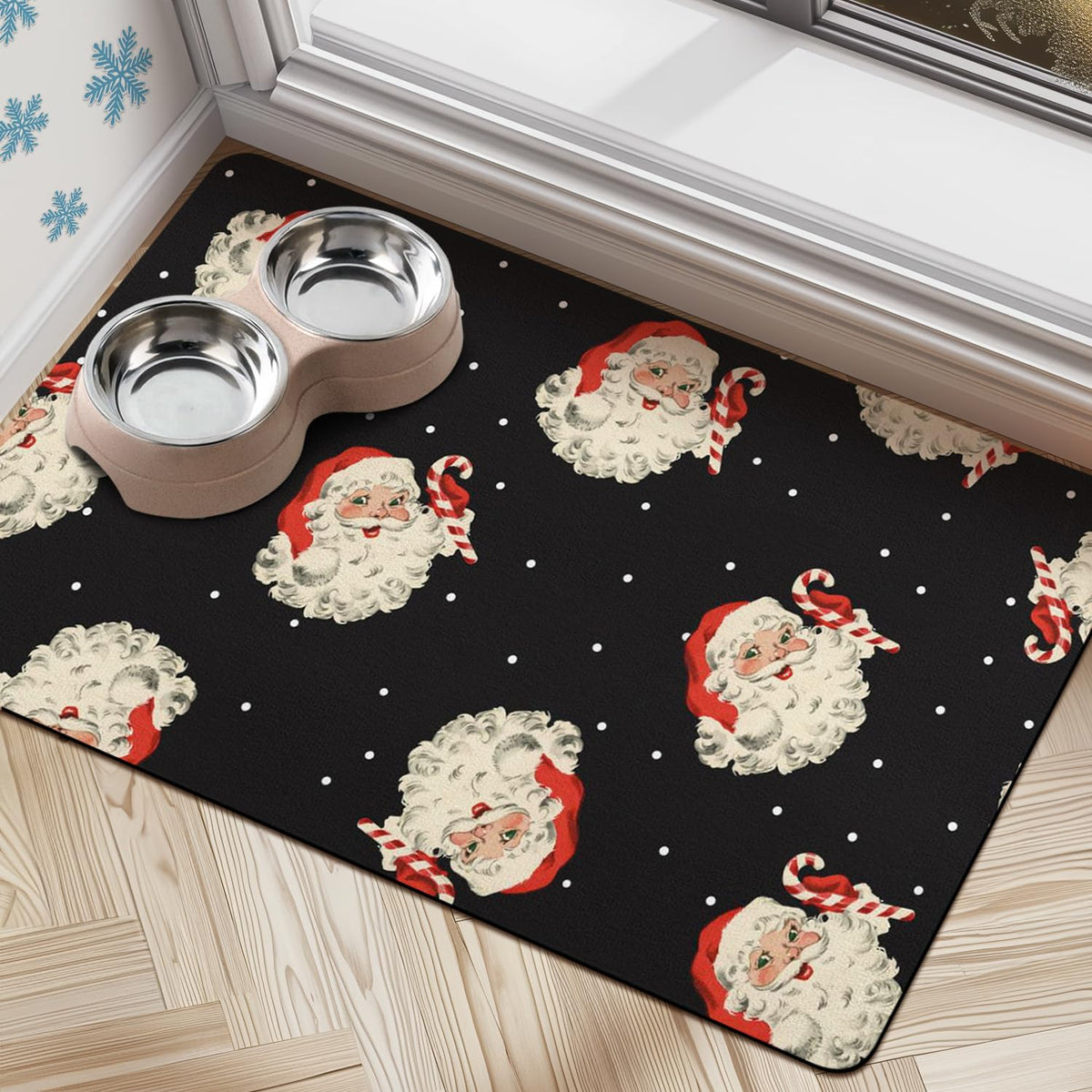 Cuslnox dog-cat food mats absorb spills from water bowls for a cleaner floor.