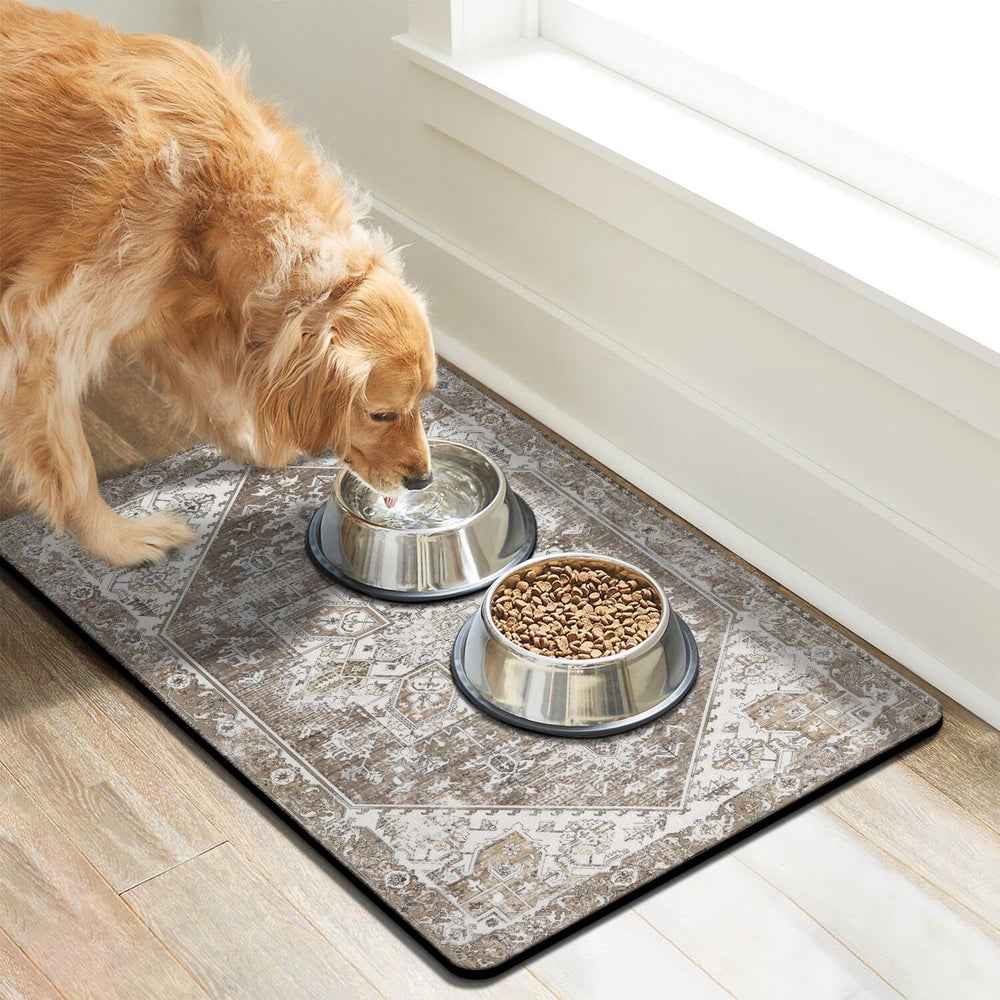 Cuslnox dog food mat anti-skid back prevents movement during meals.