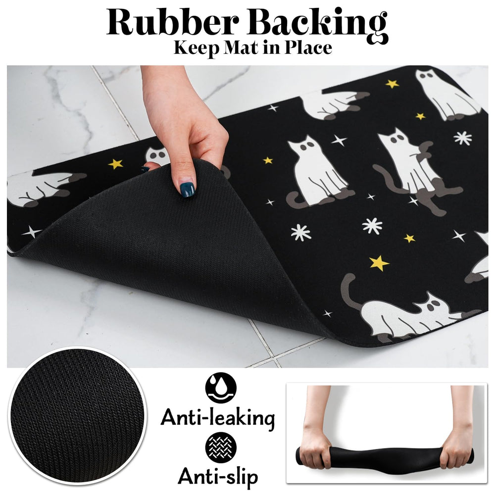 Cuslnox Halloween dog food mat Halloween print adds festive decor