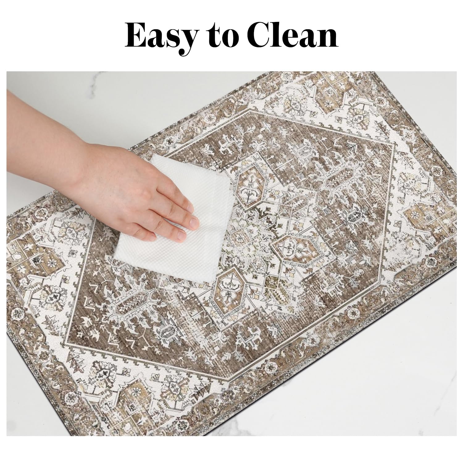 Cuslnox pet-friendly mat versatile for bowls, litter, and sleeping areas.