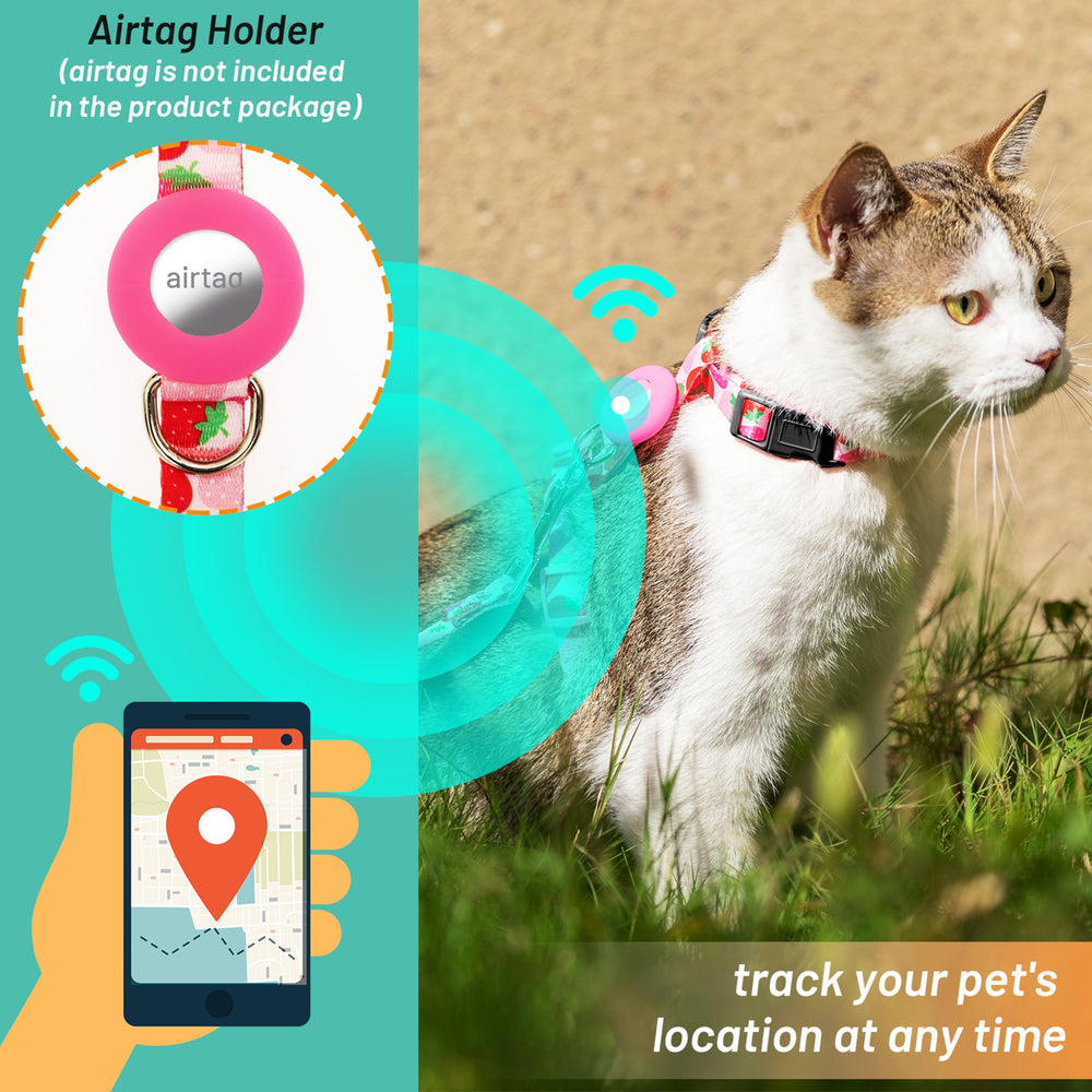 CUSOZWO Airtag holder on harness keeps track of your cat during trips.