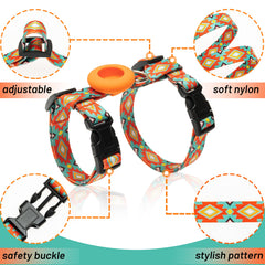 CUSOZWO airtag holder on harness back for tracking during outings.