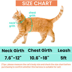 CUSOZWO cat harness neck-chest adjustment demonstrates versatile fit for cats of all sizes.