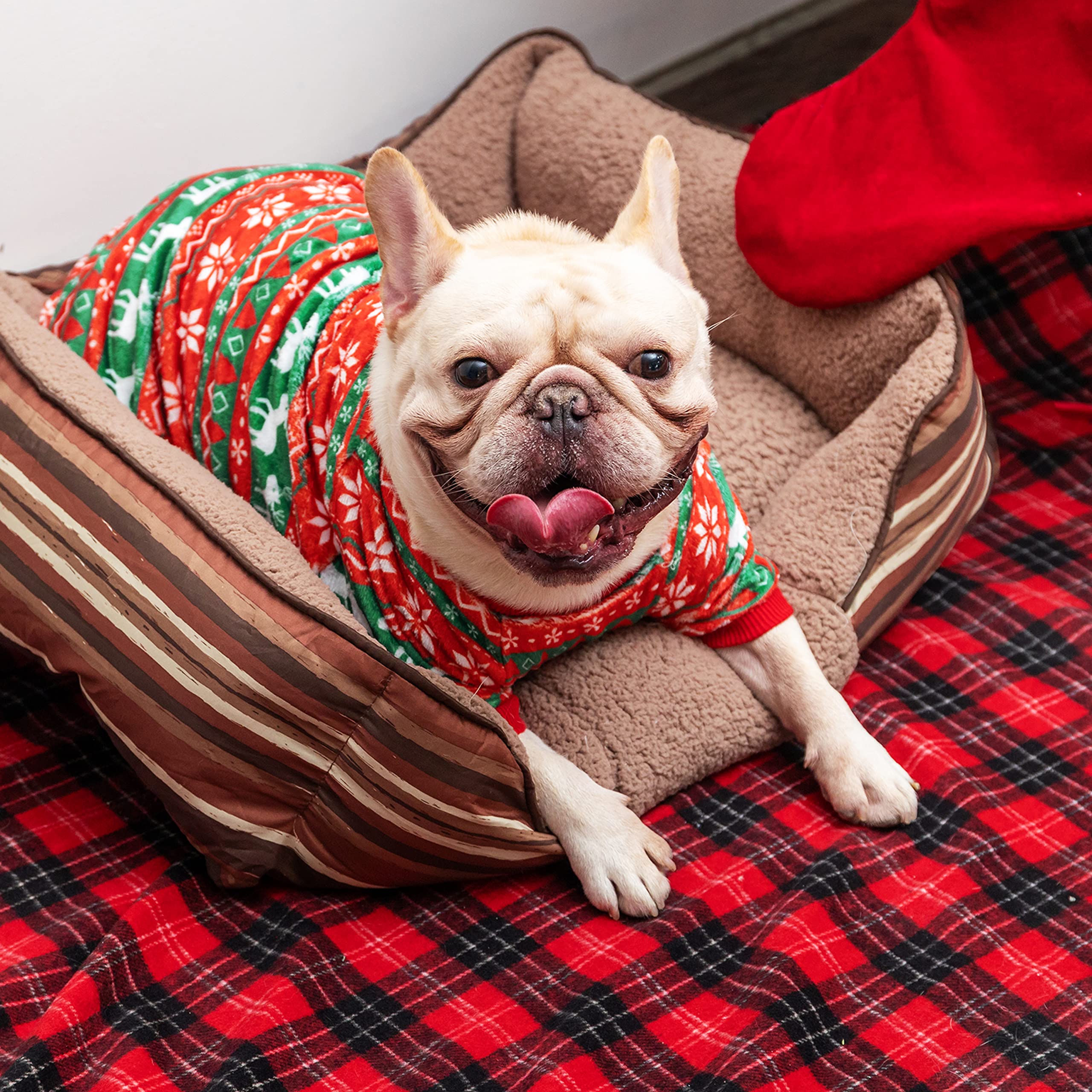 CUSOZWO dog Christmas pajamas warm winter sleep and play.