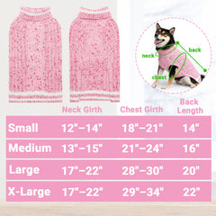 CUSOZWO dog sweater pink back pattern highlights dotted knit and cable detail