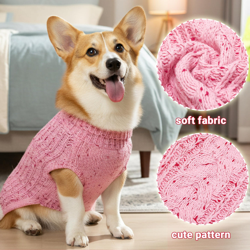 CUSOZWO dog sweater pink elastic neck enables easy wear