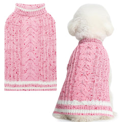 CUSOZWO dog sweater pink front view for cozy warmth during outings