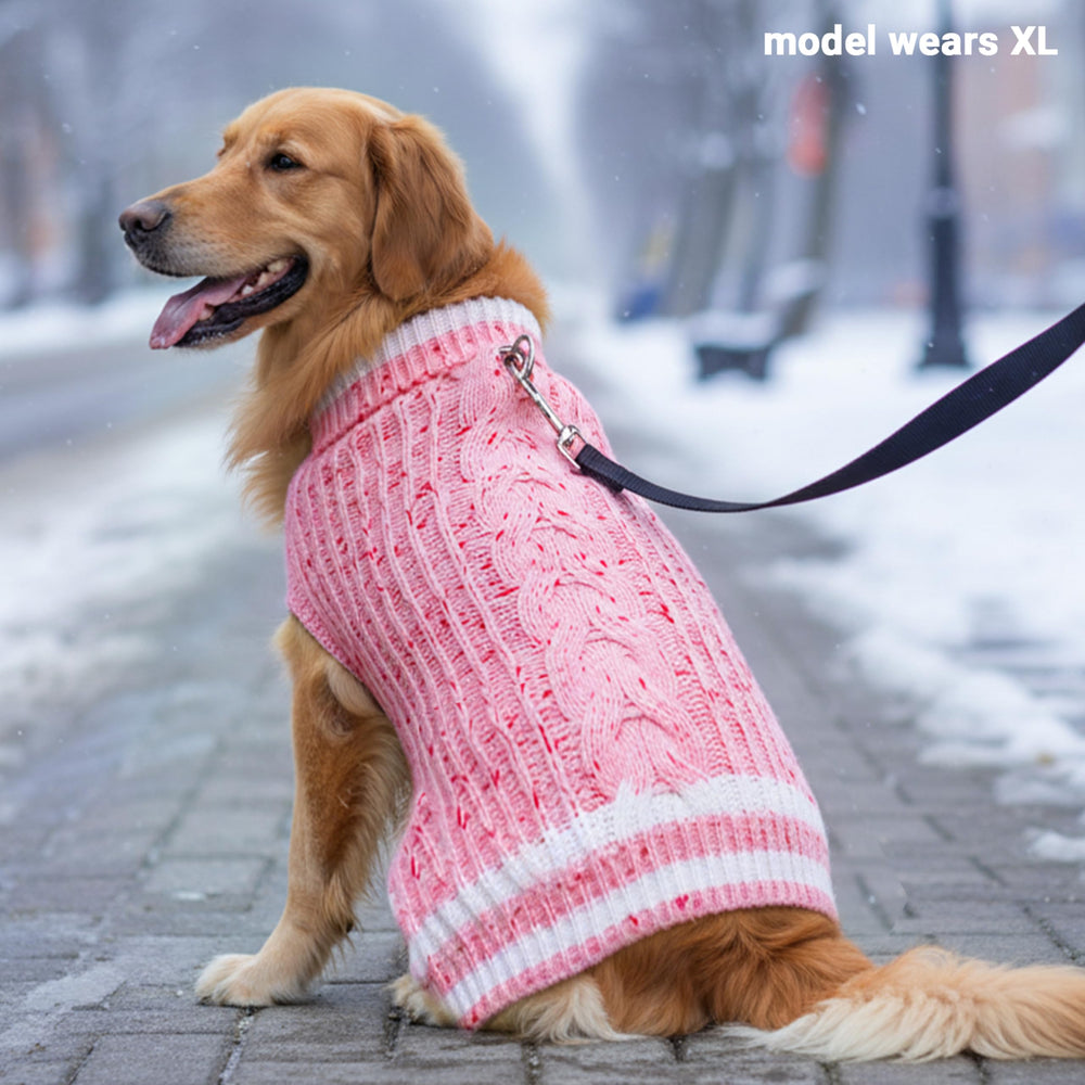 CUSOZWO dog sweater pink leash hole facilitates quick harness attachment