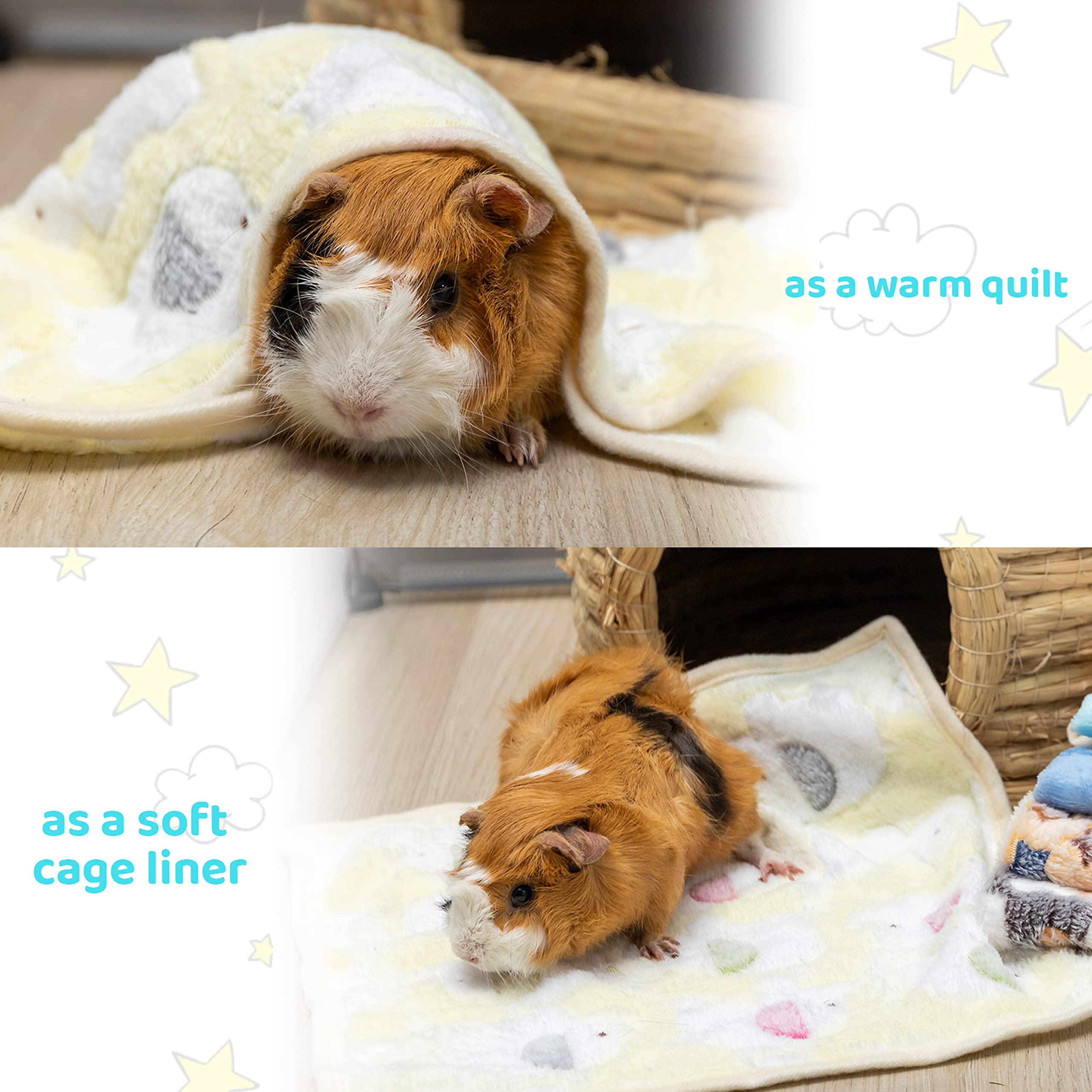 CUSOZWO guinea pig bedding mat light blue bear as warm sleep spot