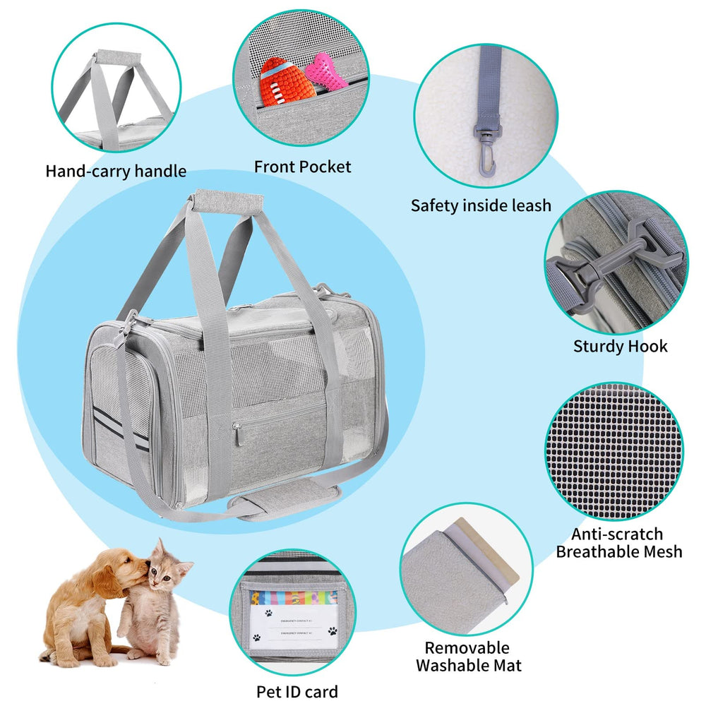 CUSSIOU carrier side pocket for storing treats and IDs during travel