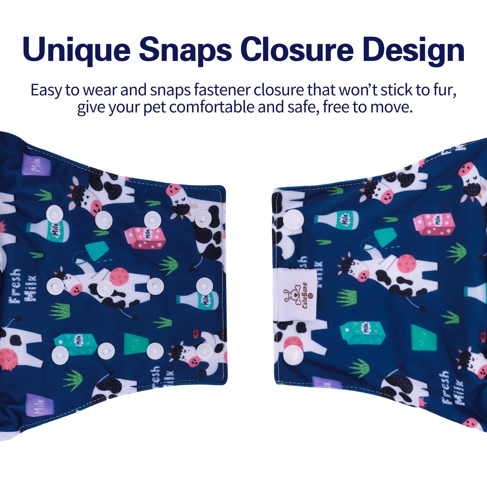 CuteBone belly band leak-proof design offers extra protection for male dogs.