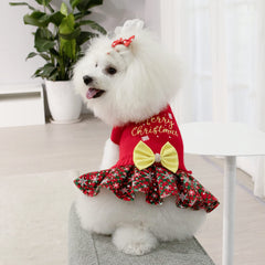 CuteBone leash hole design on Christmas sweater dress for easy outdoor walks