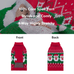 CuteBone Christmas dog sweater high collar detail for neck warmth and chic look.