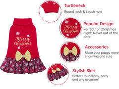 CuteBone Christmas embroidery lettering enhances festive charm for small dogs