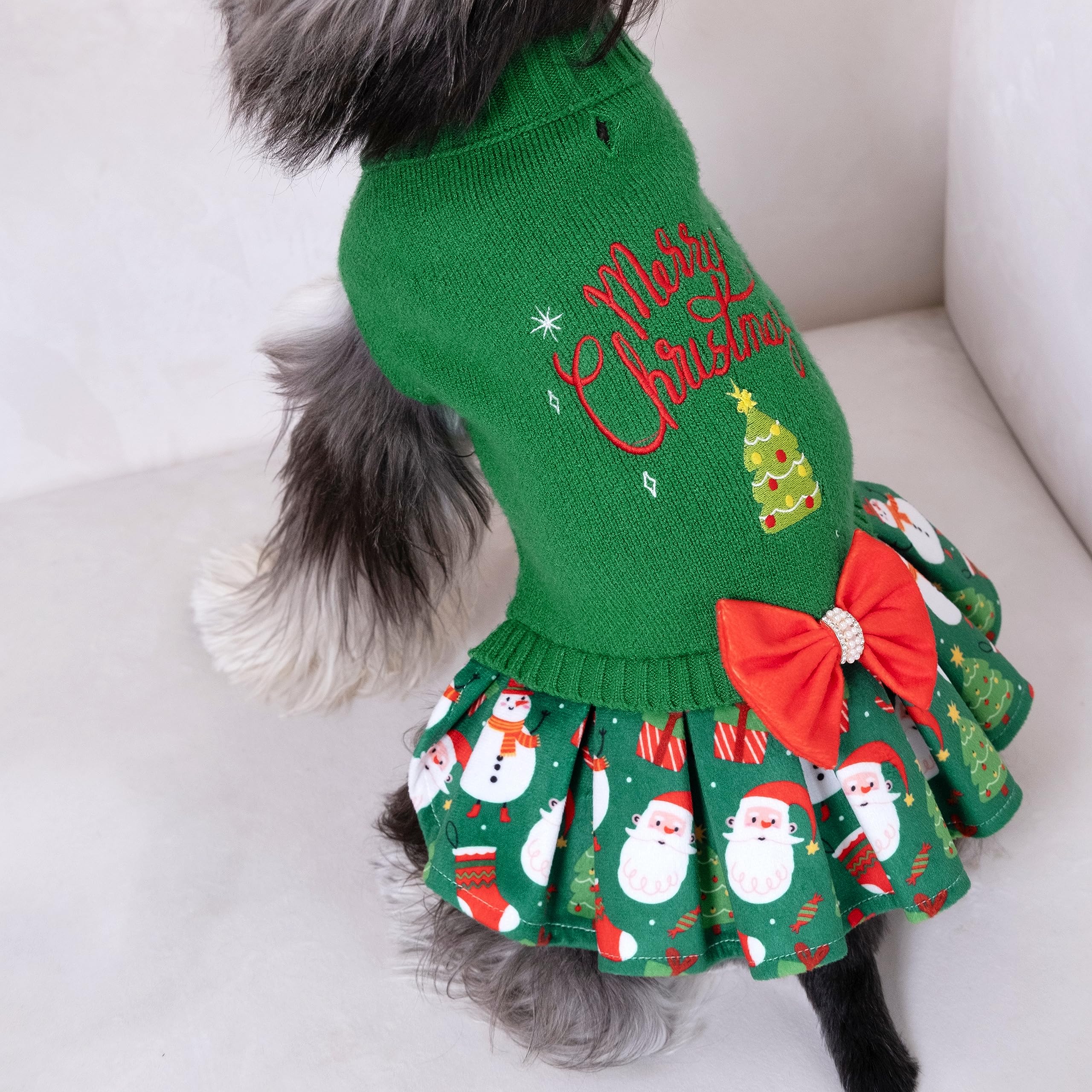 CuteBone knit sweater on a small dog provides warmth and stretch