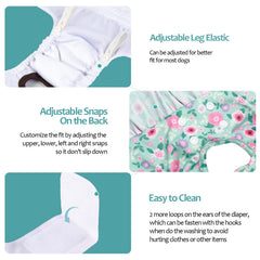 CuteBone diapers adjustable-leg-elastics illustrate customizable fit for many breeds.