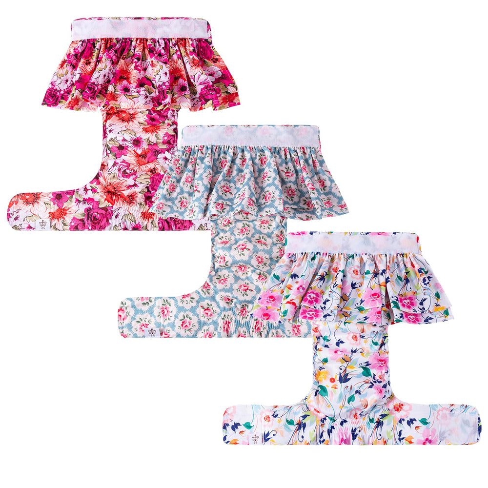 CuteBone diapers with back snaps and tail-hole adjustment for customizable fit.