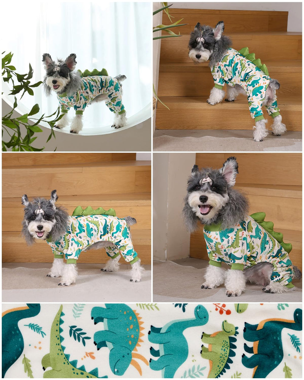 CuteBone Dinosaur Costume Dog Pajamas warm all-season fabric supports year-round comfort