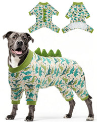 CuteBone dinosaur cosplay pajamas for dogs with playful print, comfy lounging.