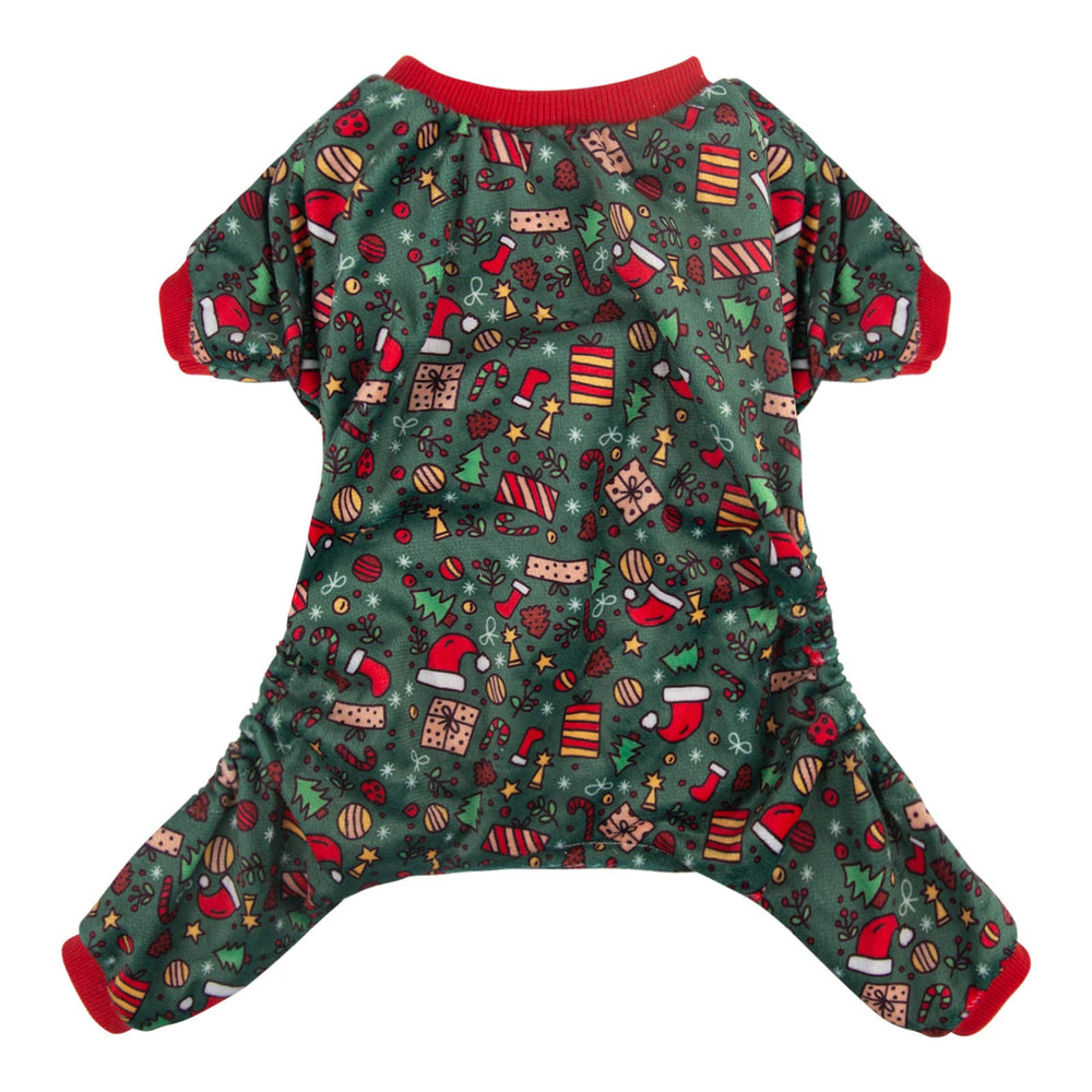 CuteBone dog Christmas pajamas front view with cozy warmth