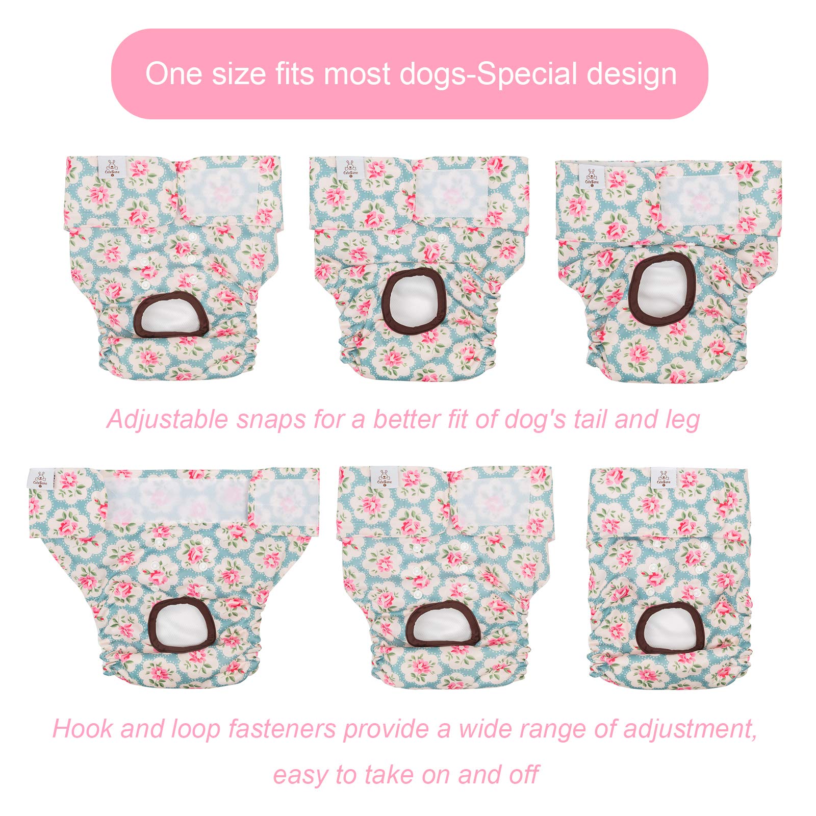 CuteBone dog diapers washable material demonstrates durable, eco-friendly design for repeated use.