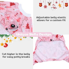 CuteBone dog pajamas elastic waist provides flexible tail-friendly movement during playtime