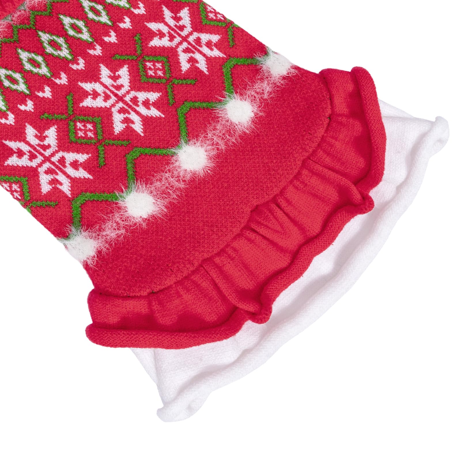 CuteBone Fancy Dog Thick Sweater Dress knit texture highlights soft acrylic material.