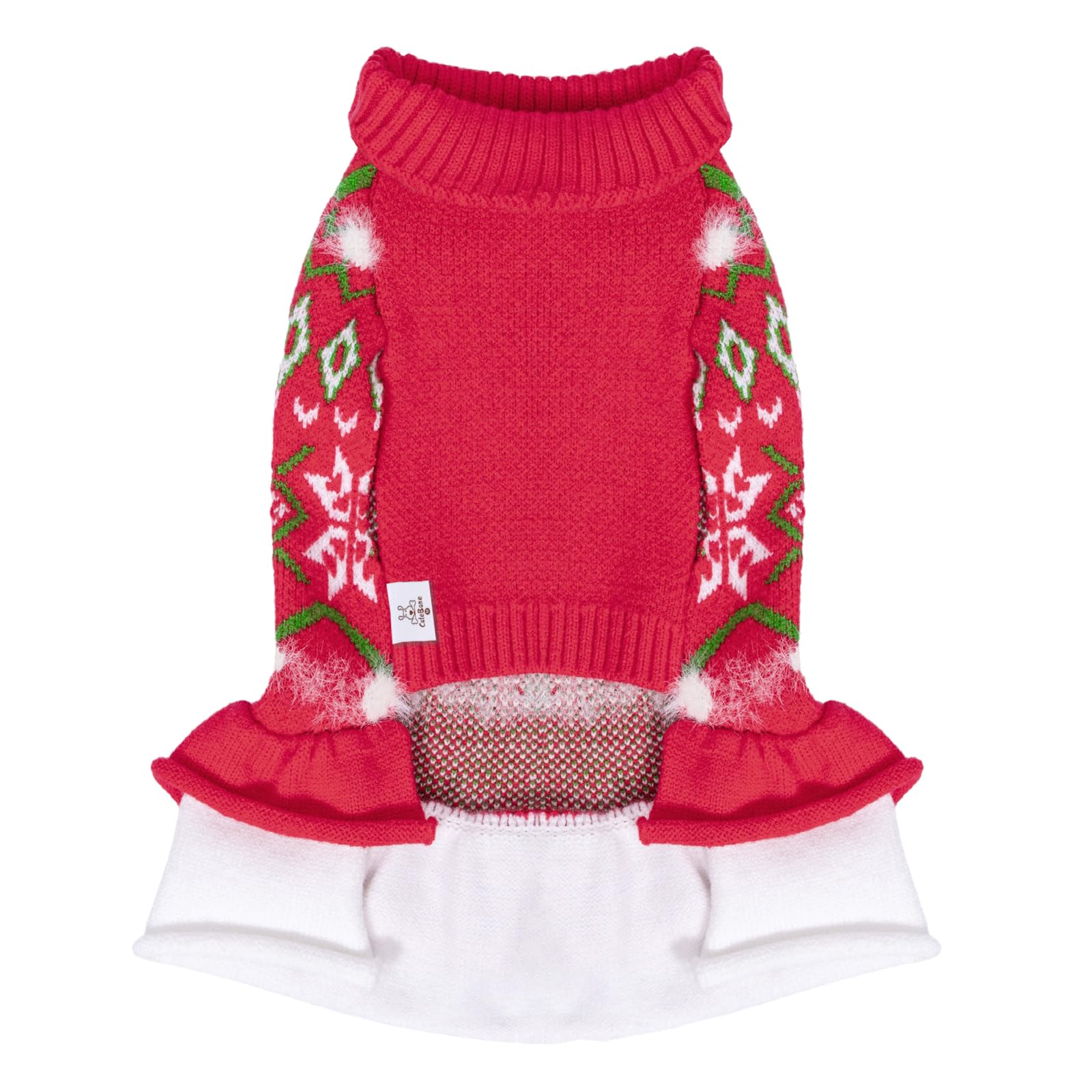 CuteBone Fancy Dog Thick Sweater Dress leash hole feature for quick, secure walks.