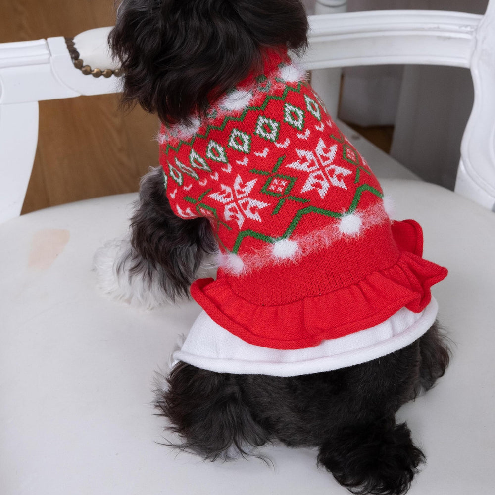 CuteBone Fancy Dog Thick Sweater Dress machine washable design for easy care.