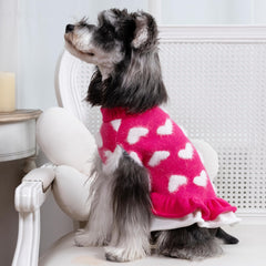 CuteBone Fancy Pink Dog Sweater Dress back detail highlights versatile, easy-to-match fashion.
