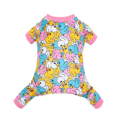CuteBone fleece dog pajamas on model show warm, soft fabric for chilly nights.