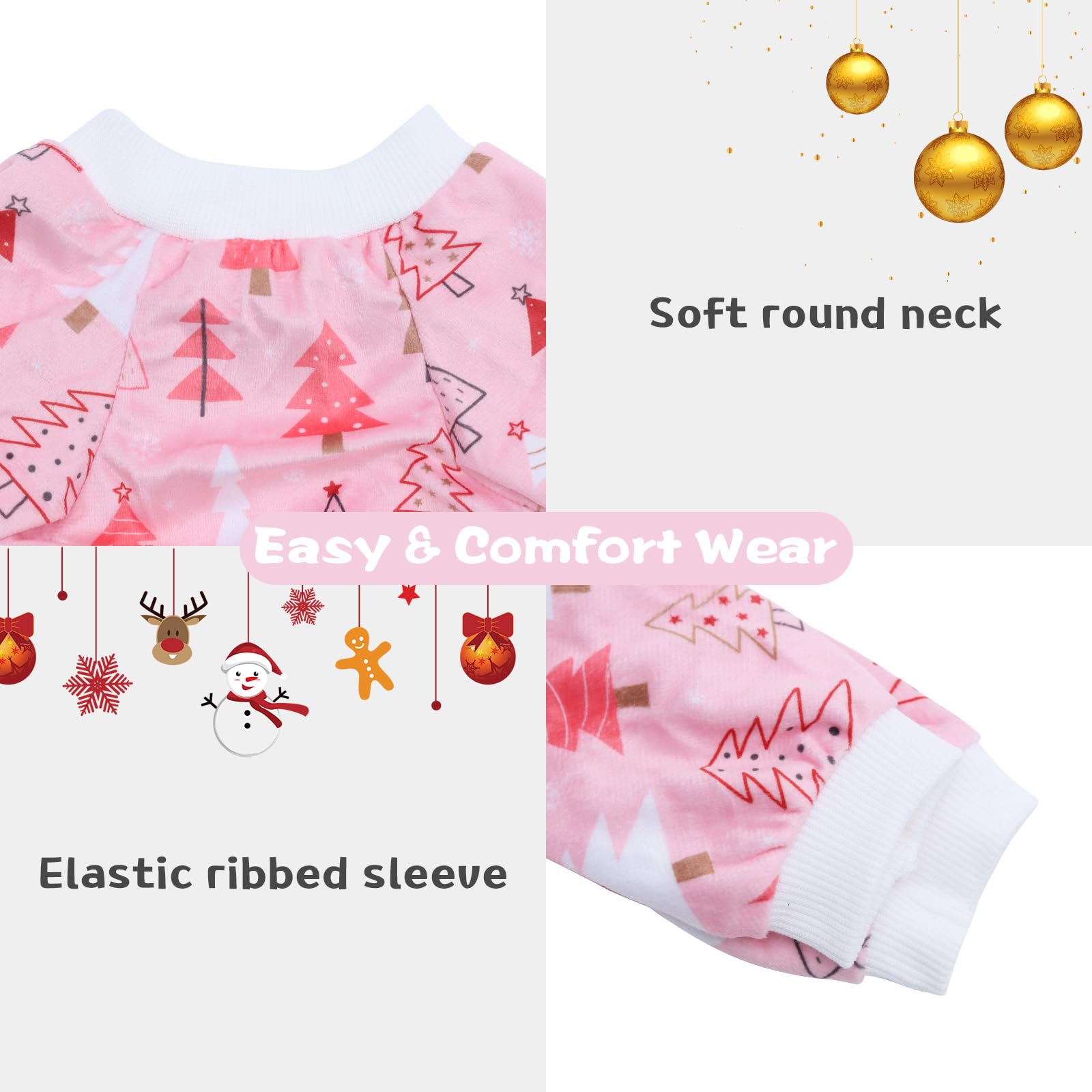 CuteBone fleece dog pajamas back view shows secure four-leg fit for comfy lounging