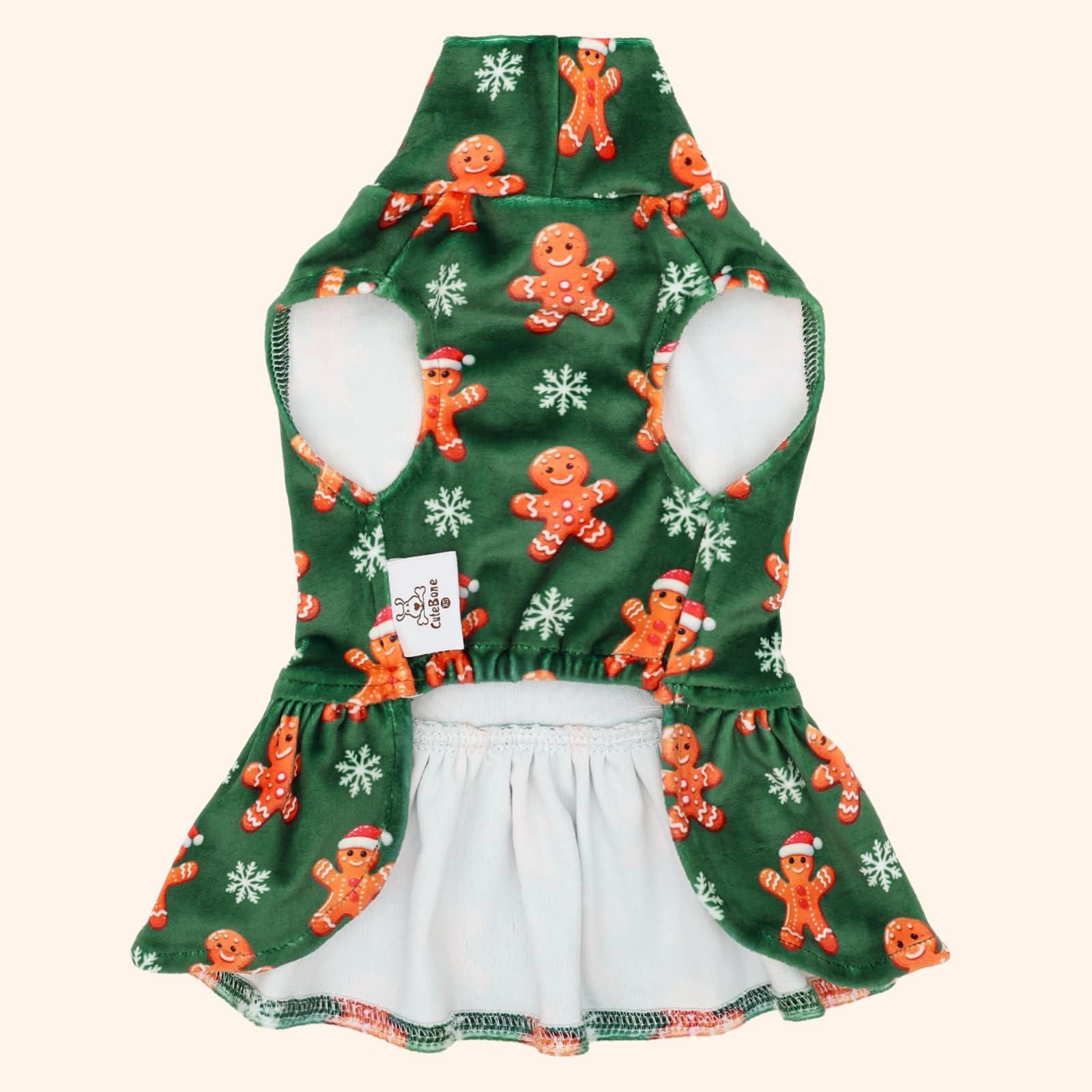 CuteBone velvet dog dress at a holiday party, photo-ready