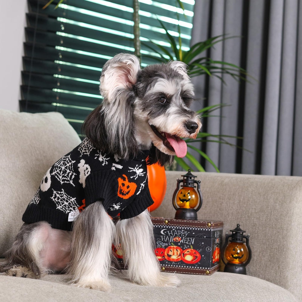 CuteBone machine-washable black knit sweater, easy care keeps color and softness.
