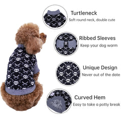 CuteBone skeleton design dog sweater adds playful character to everyday pet wear.